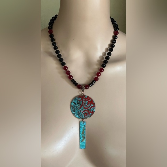 26 inch Jade, Copper and Onyx bead necklace NWOT - Picture 14 of 15